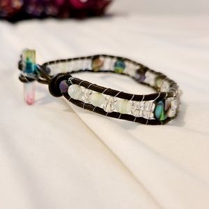 Leather cord wrap bracelet